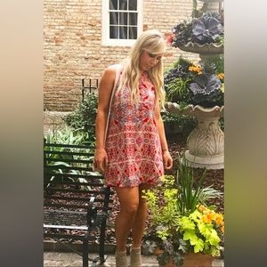 Lulus red patterned dress - size small